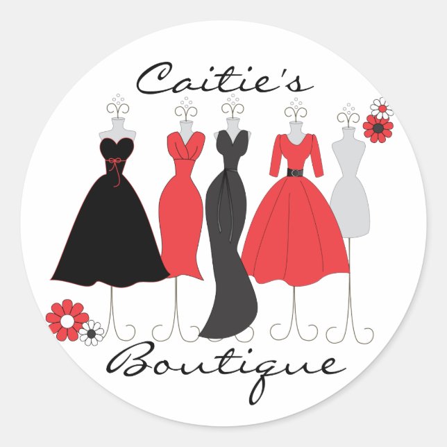 Dress Shop-Daisy Thema Runder Aufkleber (Vorderseite)