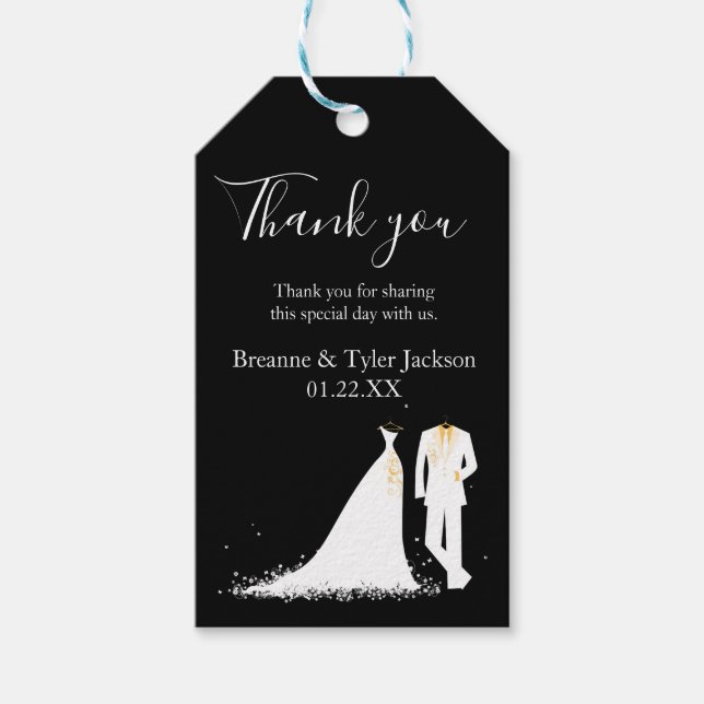 Dress & Tux - Danke Tag Geschenkanhänger (Vorderseite)
