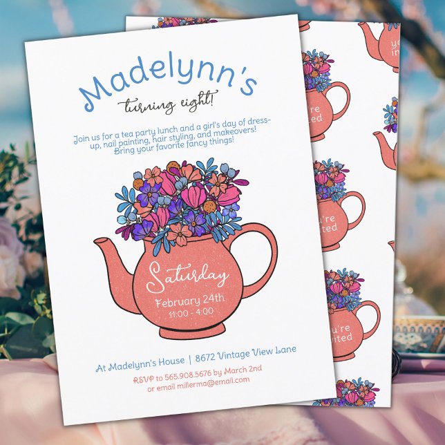 Dress up Tea Party Girls Geburtstag Einladung (Von Creator hochgeladen)