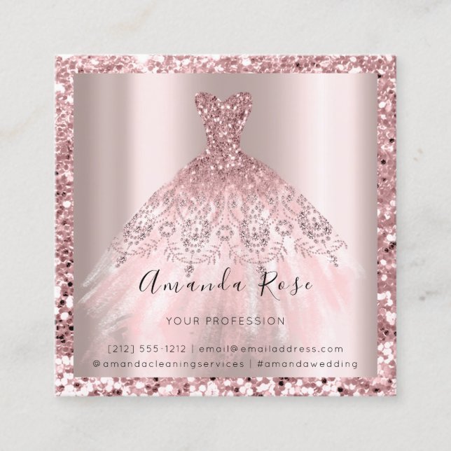 Dress Wedding Event Planer Rose Terminkarte (Vorderseite)
