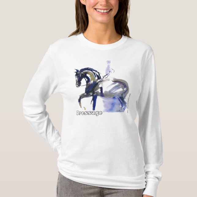 Dressage-Aquarell T-Shirt (Vorderseite)