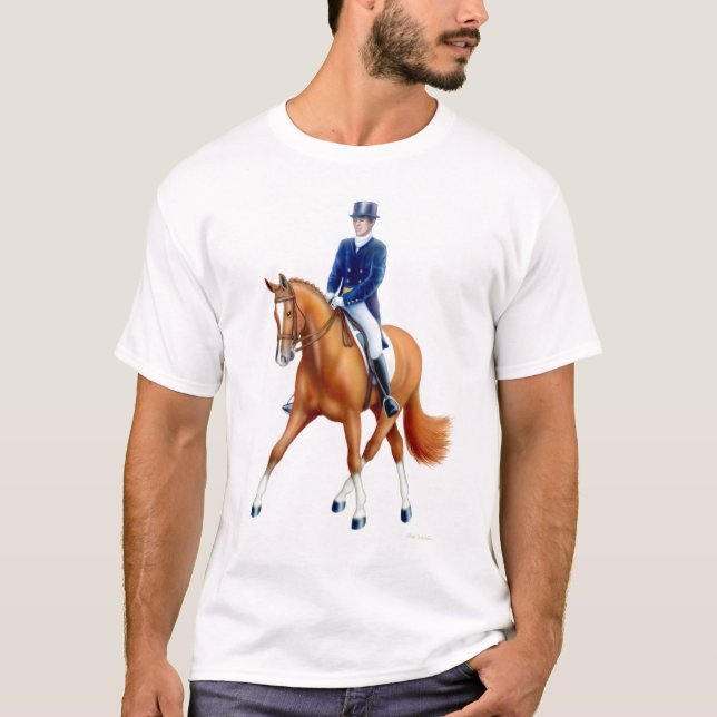 Dressage-halber Durchlauf-Reiter-T - Shirt (Vorderseite)