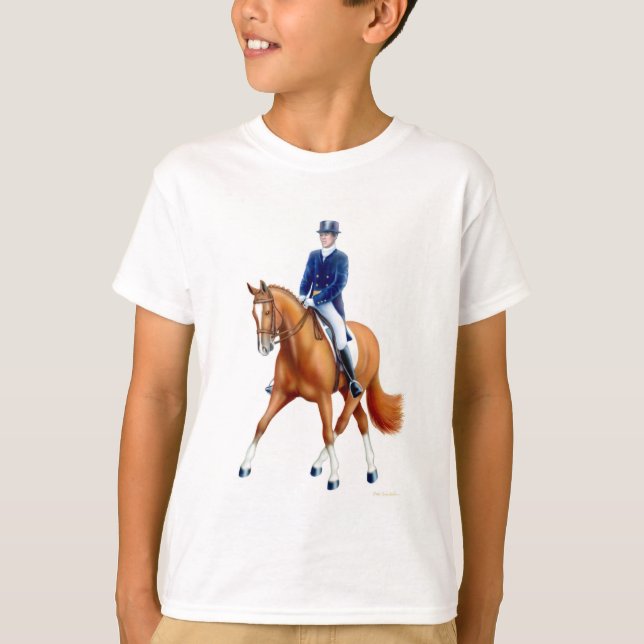 Dressage Halbpass Kinder Ringer T - Shirt (Vorderseite)