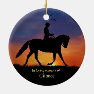 Dressage Horse Beileid Memorial Keramik Ornament