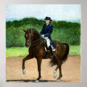 Dressage Horse Portrait Poster