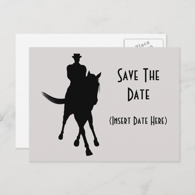 Dressage Horse Save the Date Ankündigungspostkarte (Vorne/Hinten)
