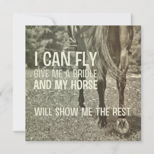 DRESSAGE IN THE DAISIES 5.25 x 5.25 card Einladung (Vorderseite)