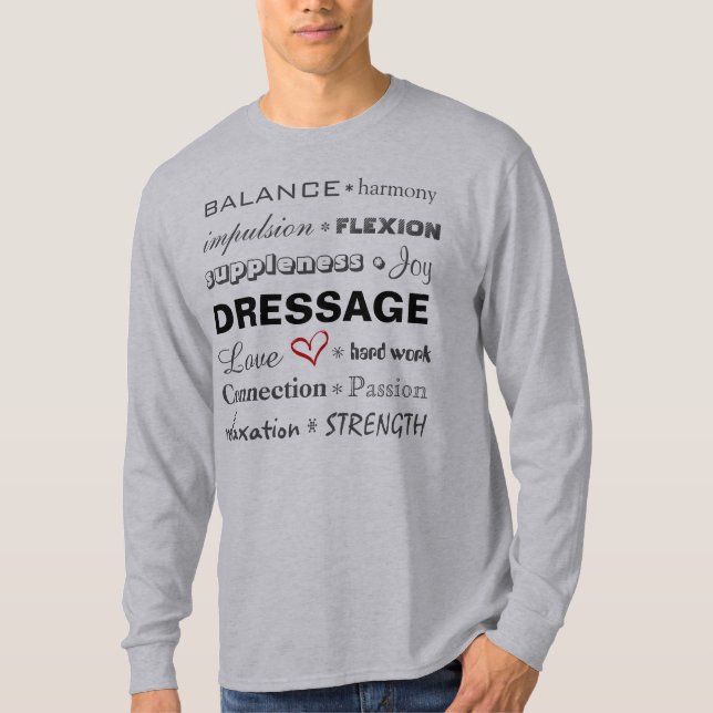 Dressage-Liebe-beschreibende Ausdrücke Reiter T-Shirt (Vorderseite)