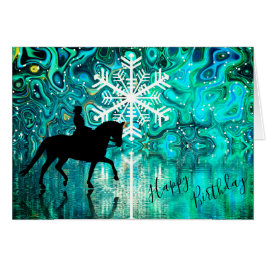 Dressage Pferd Winter Snowflake Geburtstagskarte