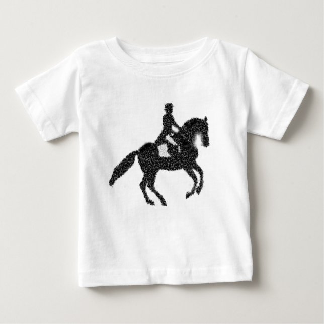 Dressage-Pferde-und Reiter-Mosaik-Entwurf Baby T-shirt (Vorderseite)