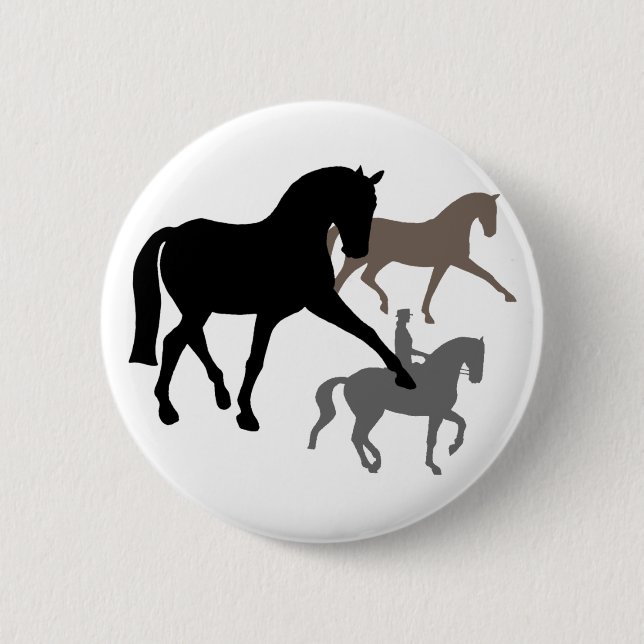 Dressage-Pferdetrio Button (Vorderseite)