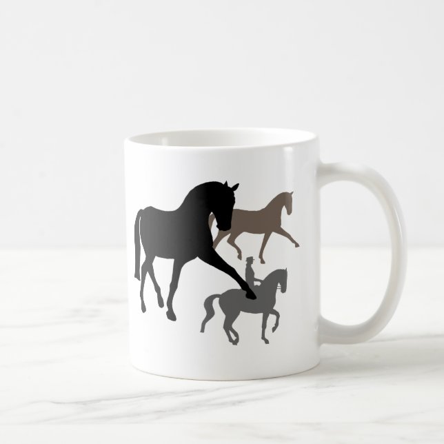 Dressage-Pferdetrio Kaffeetasse (Rechts)