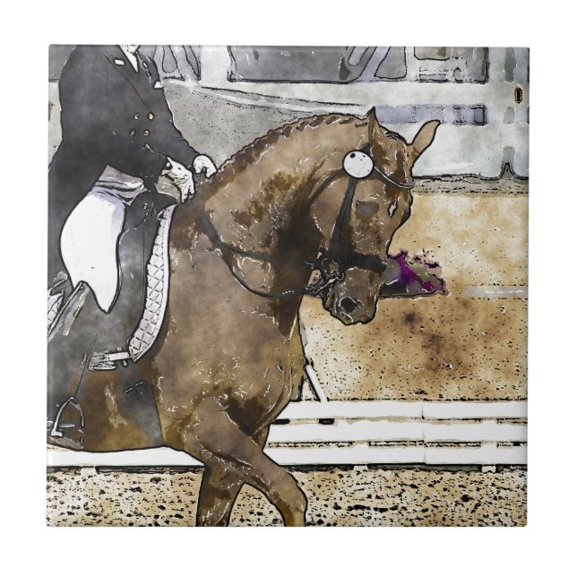Dressage-Reiter Fliese (Vorderseite)