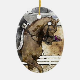 Dressage-Reiter Keramik Ornament