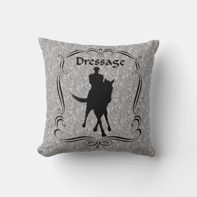 Dressage Reitsport Silhouette Kissen (Vorderseite)