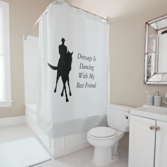 Dressage tanzt das beste Freundpferd Duschvorhang (Beispiel)