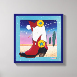 Dressed up COWBOY BOOTS Gallery Wrapped Canvas Leinwanddruck
