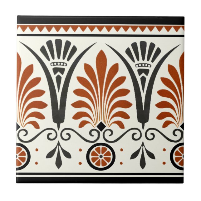 Dresser Minton Palmette Tile Repro Dokumentenfarbe Fliese (Vorderseite)