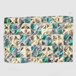 Dressianische Minze, beige- und silberne Fliesen o Golfhandtuch