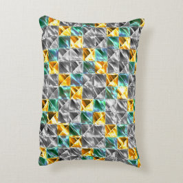 Dressianische Minze, goldene und silberne Fliesen Dekokissen