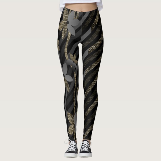 Dressie und Lässige Blume Diagonal Leggings (Vorderseite)