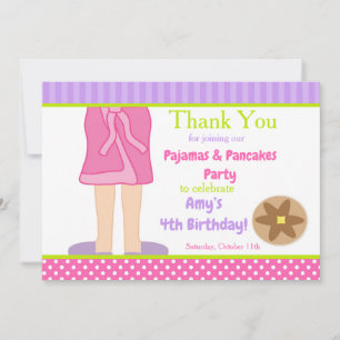 Dressing Gown Pajamas and Pancakes Party Dankeskarte