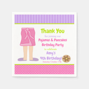 Dressing Gown Pajamas and Pancakes Party Serviette