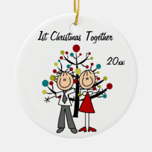 Dressing paarbestickt und Personalisiert Keramik Ornament
