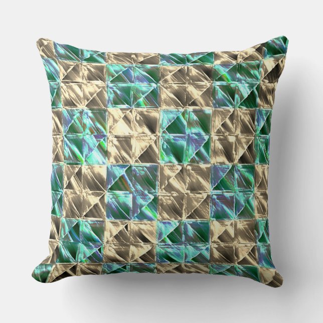 Dressischer Minzgrün bis beige Fliesen oder farbig Kissen (Vorderseite)