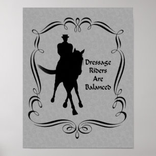 Dressur Balanced Horse and Rider Silhouette Poster