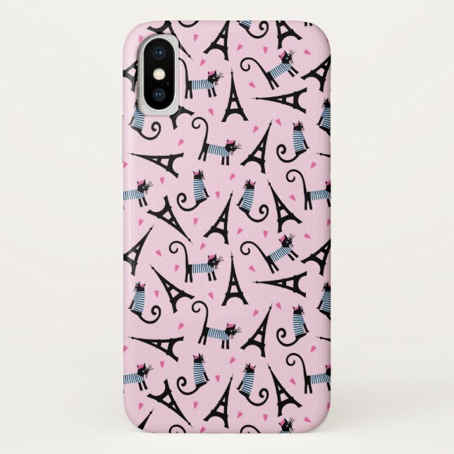 Dressur im französischen Stil mit Eiffelturmmuster Case-Mate iPhone Hülle (Rückseite)