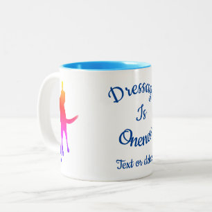 Dressur ist die Einheitsfarben-Silhouette Personal Zweifarbige Tasse
