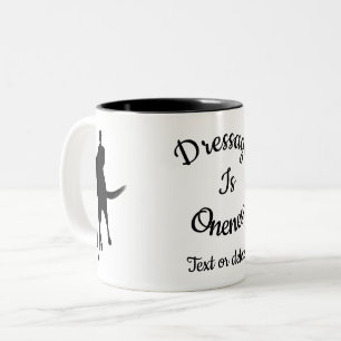 Dressur ist eine Silhouette für Einzel-Pferde Pers Zweifarbige Tasse