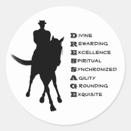 Dressur ist Pferd und Reiter Runder Aufkleber