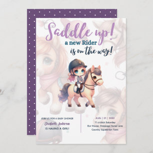 Dressur Rider Baby Girl Duwer Reiter unterwegs Einladung