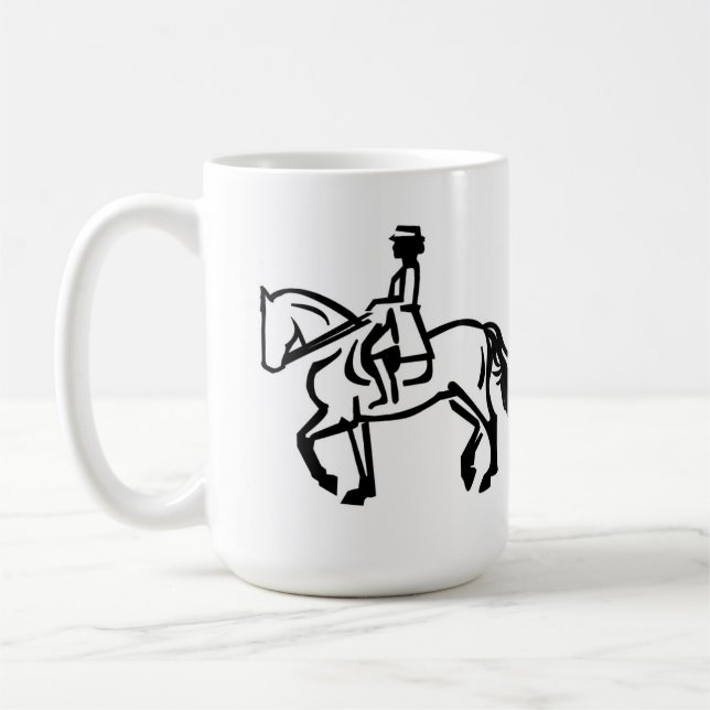 Dressurpferd im Trab Kaffeetasse (Links)