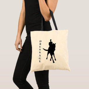 Dressurpferd und Reiter Silhouette Tragetasche