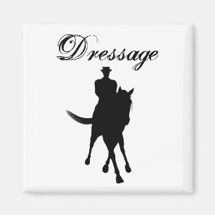 Dressurpferd und Silhouette Magnet