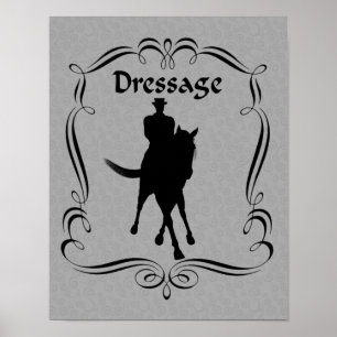 Dressurpferd und Silhouette Poster