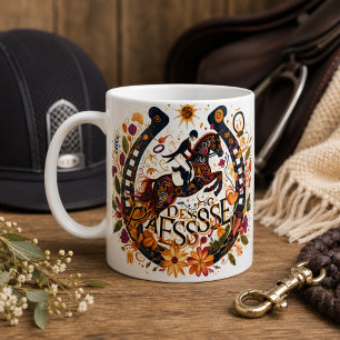 Dressurreiten Reiter Pferd Tasse