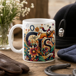 Dressurreiten Reiter Pferd Tasse