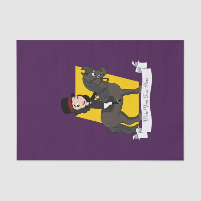 Dressurreiter Cartoon Seidenpapier (Vorderseite)