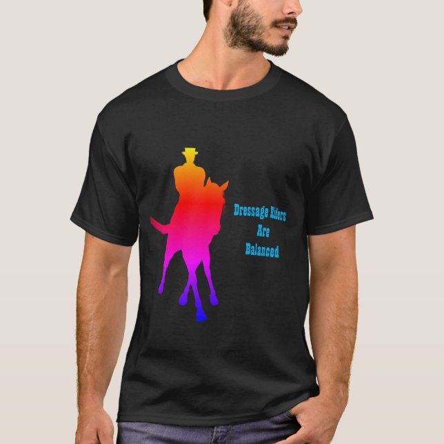 Dressurreiter sind ausgeglichene Regenbogen T-Shirt (Vorderseite)