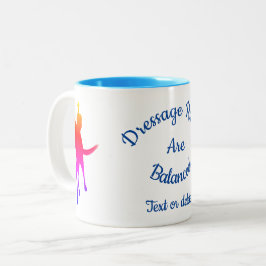 Dressurreiter sind ausgeglichene Silhouette Zweifarbige Tasse