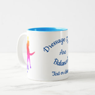 Dressurreiter sind ausgeglichene Silhouette Zweifarbige Tasse