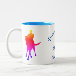 Dressurreiter sind ausgeglichene Silhouette Zweifarbige Tasse