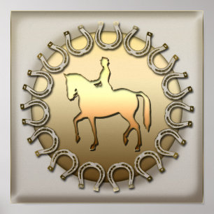 Dressurreiter und Hufeisen Poster