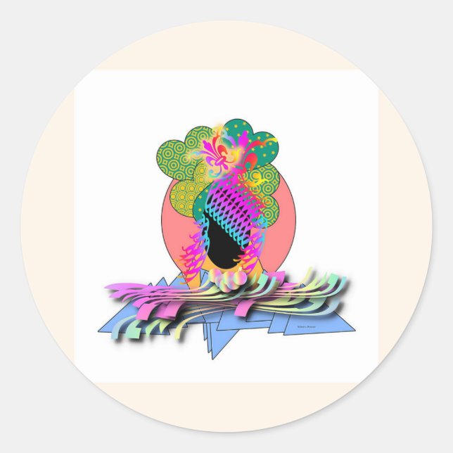 Dressy Headdress Runder Aufkleber (Vorderseite)