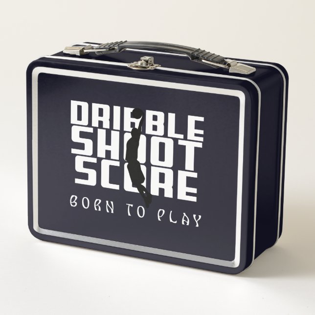 Dribble Shoot Score Basketball Metall Brotdose (Vorderseite)