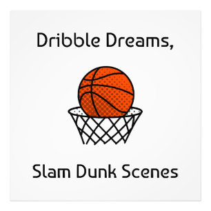 Dribble Träume, Slam Dunk Szenen Basketball Fotodruck